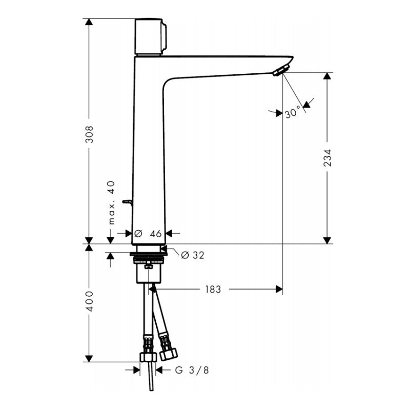 Hansgrohe Talis Select E Змішувач для раковини 240, одноважільний, (71752000)