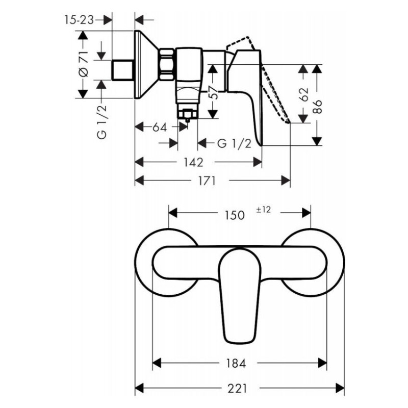 Hansgrohe Змішувач для душу Talis E (71760670)