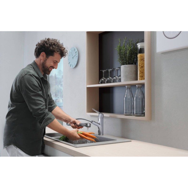 Hansgrohe Змішувач одноважільний для кухні M427-H150 з витяжним виливом (71814000)
