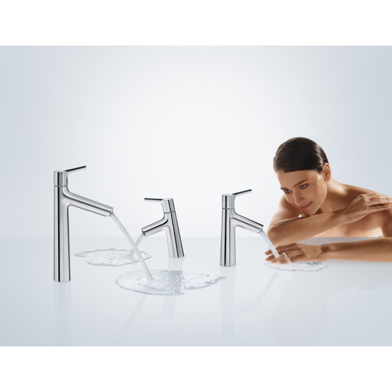 Hansgrohe Talis S Змішувач для раковини 80, одноважiльний, зі зливним гарнітуром, хром, (72010000)