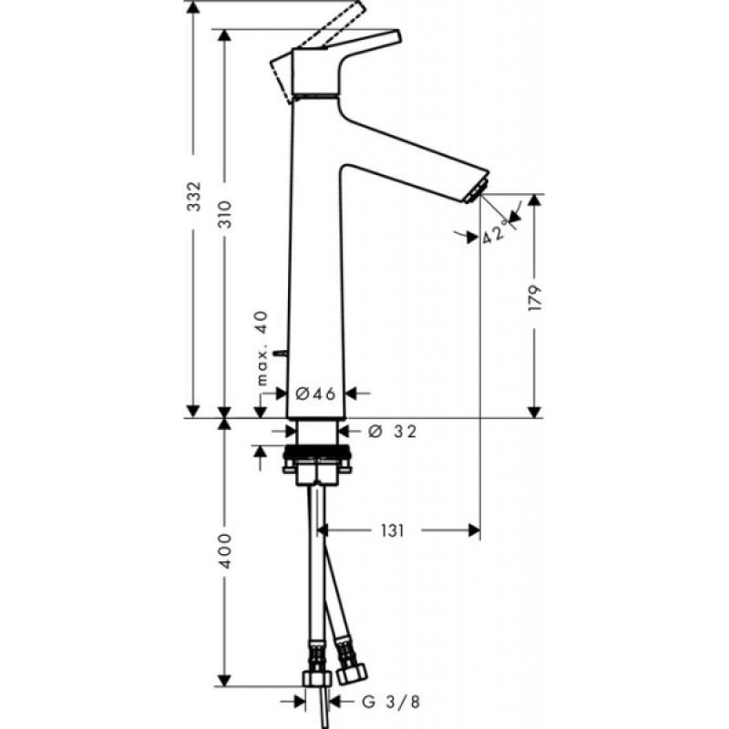 Hansgrohe Talis S Змішувач для раковини, одноважiльний, (72031000)