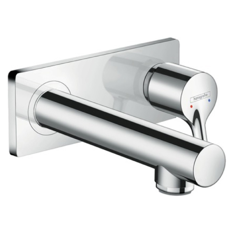 Hansgrohe Talis S Зміщувач для раковини, одноважільний, з виливом 165 мм, прихований настінний монтаж, хром, (72110000)