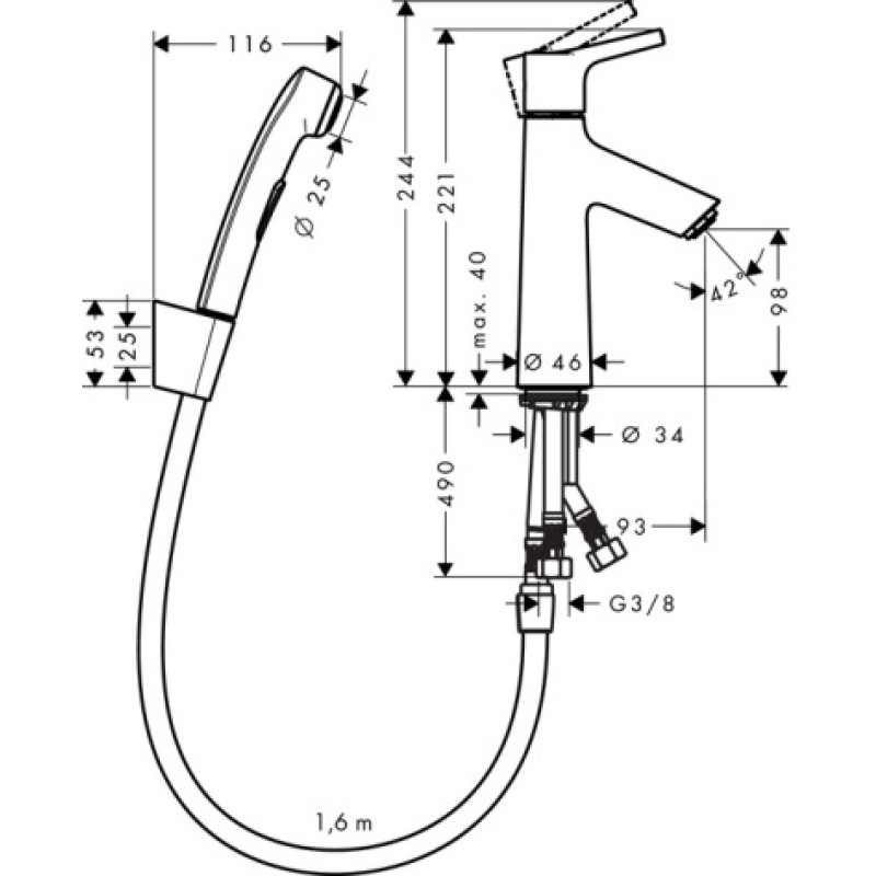Hansgrohe Talis S Набір з бідеткою, хром, (72290000)