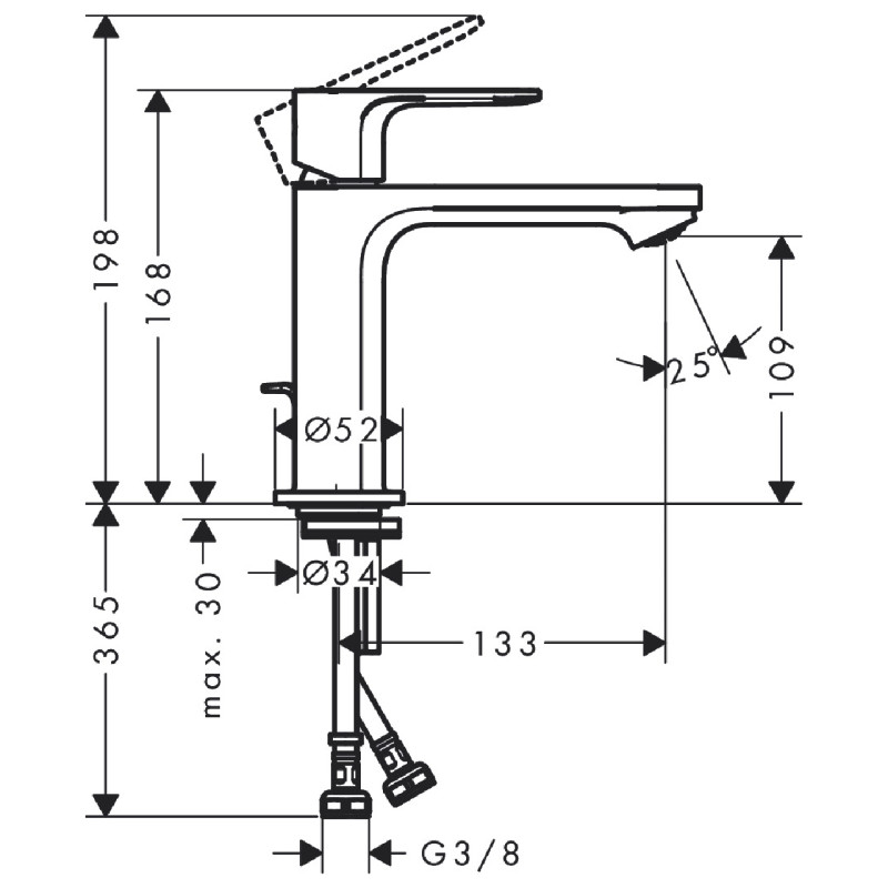 Hansgrohe Змішувач одноважільний для раковини Rebris S 110 Coolstart (72519000)