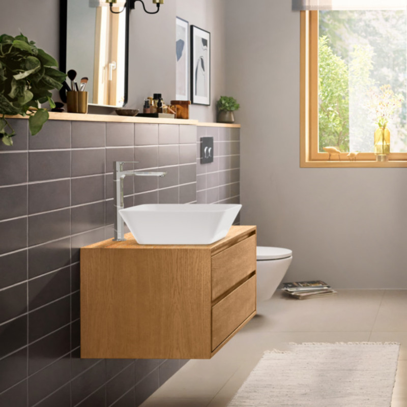 Hansgrohe REBRIS E змішувач для умивальника 240, CoolStart,EcoSmart +, хром, (72591000)