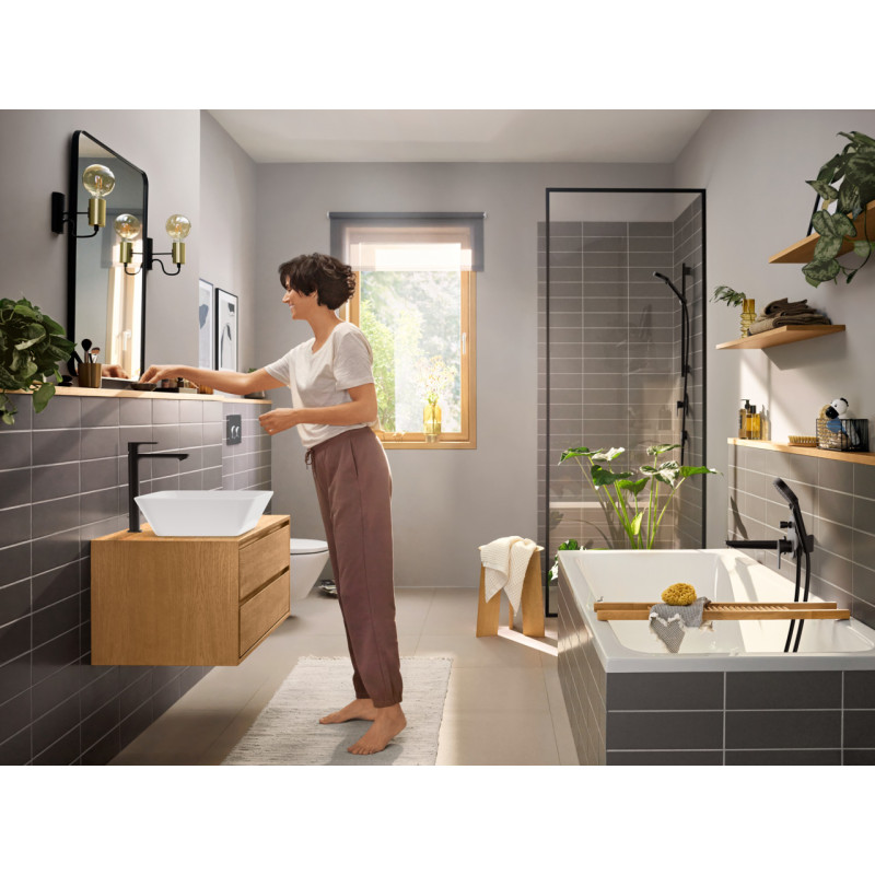 REBRIS E змішувач для умивальника 240, CoolStart,EcoSmart +, чорний матовий