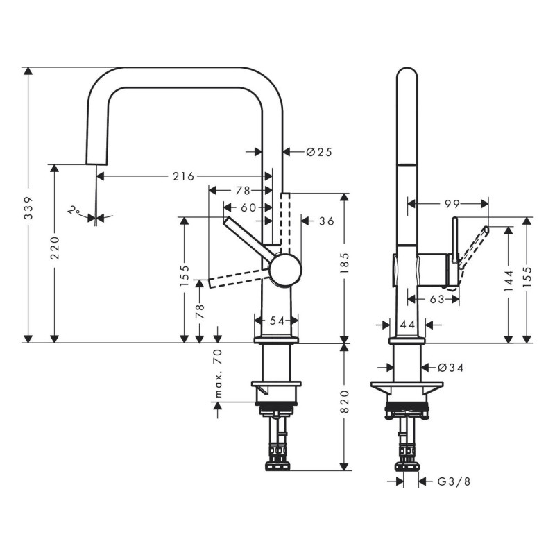 Hansgrohe Змішувач для кухні Talis M54 (72806000)