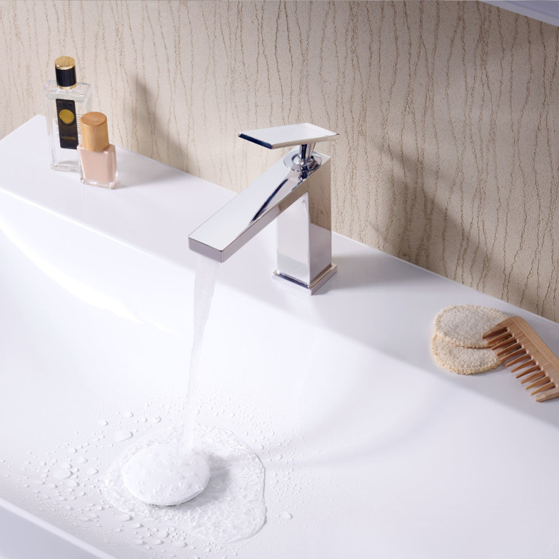 Hansgrohe TECTURIS E смеситель для умывальника 110, однорычажный, push-open, Eco Smart, цвет хром, (73010000)