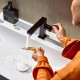 Hansgrohe TECTURIS E смеситель для умывальника 110, однорычажный,CoolStart, push-open, цвет черный матовый, (73020670)