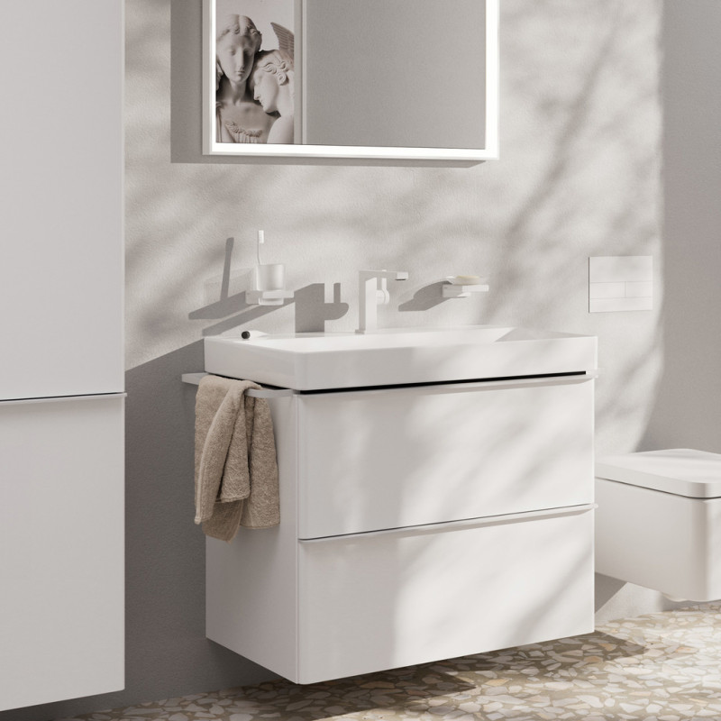 Hansgrohe TECTURIS E смеситель для умывальника 110, однорычажный,CoolStart, push-open, цвет белыйматовый, (73020700)