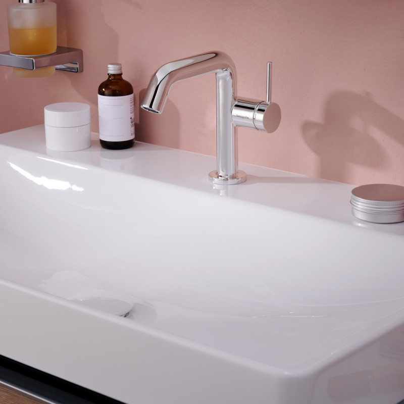 Hansgrohe TECTURIS S смеситель для умывальника 110, однорычажный,CoolStart, push-open, цвет хром, (73320000)