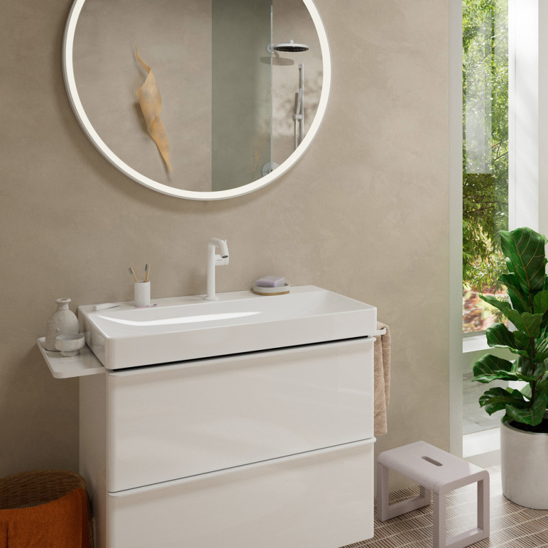 Hansgrohe TECTURIS S смеситель для умывальника 150, однорычажный,CoolStart,EcoSmart+ , push-open, цвет белыйматовый, (73340700)