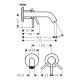 Hansgrohe TECTURIS Sсмеситель для умывальника, однорычажный, настенный, СМ, цвет хром, (73350000)