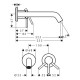 Hansgrohe TECTURIS Sсмеситель для умывальника, однорычажный, настенный, СМ, цвет хром, (73351000)