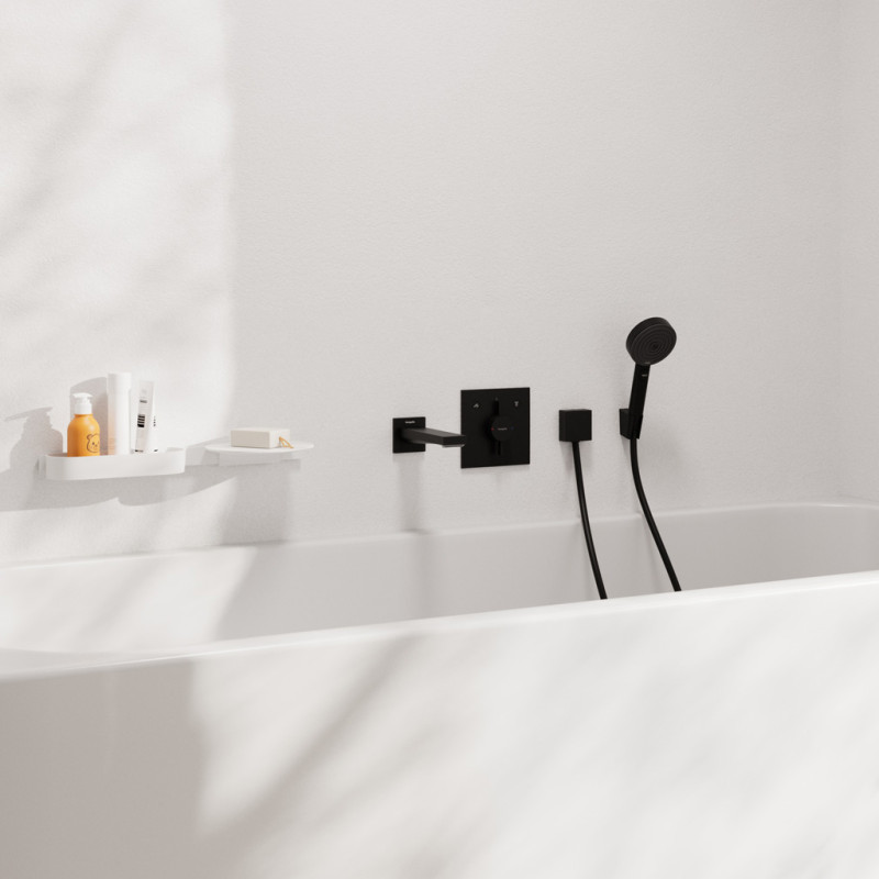 Hansgrohe TECTURIS E излив на ванну, выступ 210мм, настенный монтаж, цвет черный матовый, (73410670)