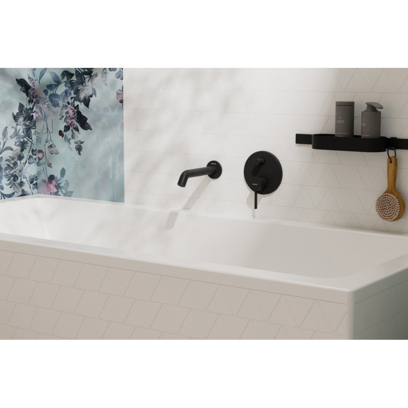 Hansgrohe TECTURIS S вилив на ванну, виступ 210мм, настінний монтаж, колір чорний матовий, (73411670)