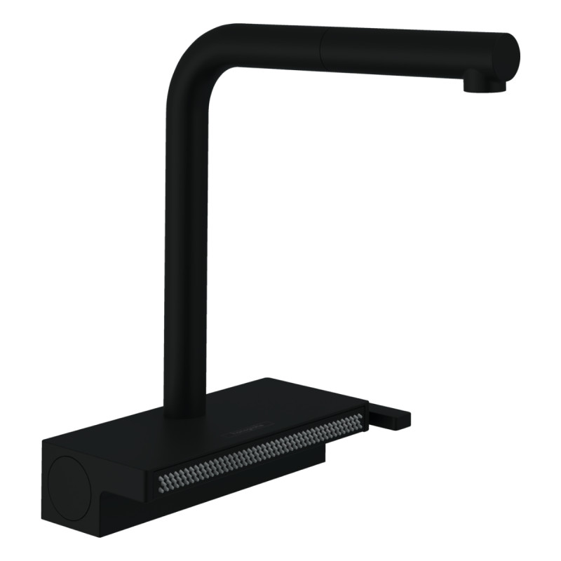 Hansgrohe AQUNO SELECT M81 змiшувач для кухнi, одноважiльний, 250, з витяжним виливом, 2jet, sBox, чорний матовий, (73830670)