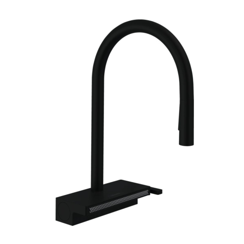 Hansgrohe Змішувач для кухні Aquno Select M81 з витяжним виливом чорний