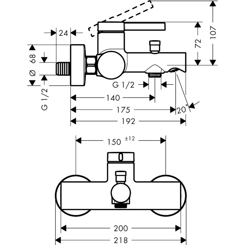 Hansgrohe ZESIS S змішувач дляванни, хром, (74420000)