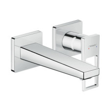 Hansgrohe Metropol Змiшувач для раковини, одноважiльний, настiнний, вилив 165мм, з рукояткою-петлею, СМ, хром, (74525000)