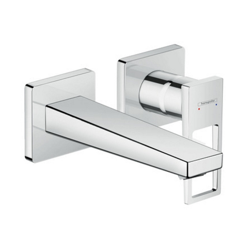 Hansgrohe Metropol Змiшувач для раковини, одноважiльний, настiнний, вилив 165мм, з рукояткою-петлею, СМ, хром, (74525000)