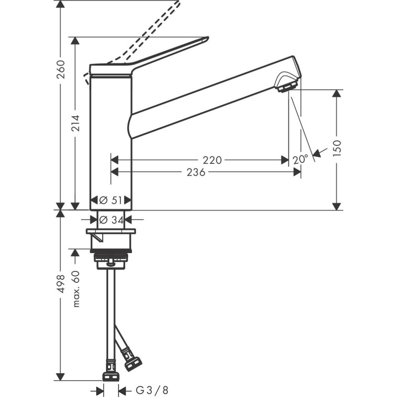 Hansgrohe Змішувач для кухні Zesis M33 150 (74802800)