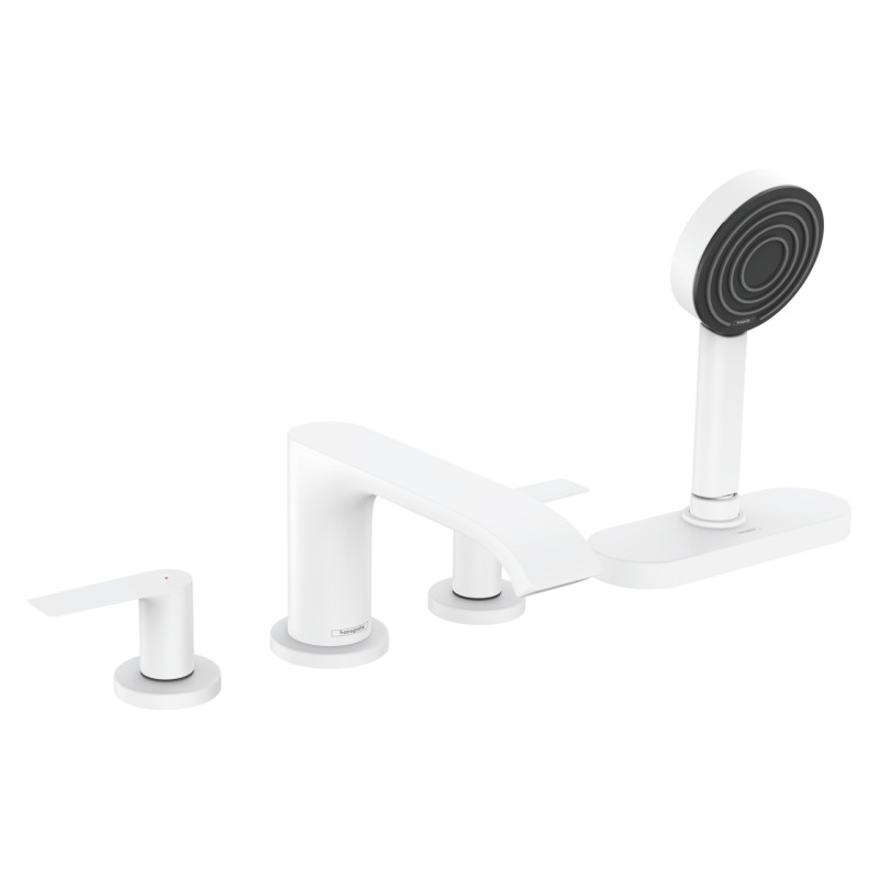 Hansgrohe VIVENIS смеситель на борт ванны врезной, sBox, на 4 отверстия, белый матовый, (75444700)