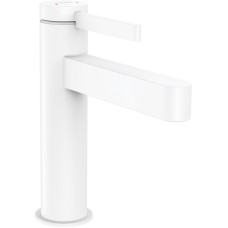 Hansgrohe FINORIS змішувач для умивальника 110, одноважільний, зі зливним набором, білий матовий, (76023700)
