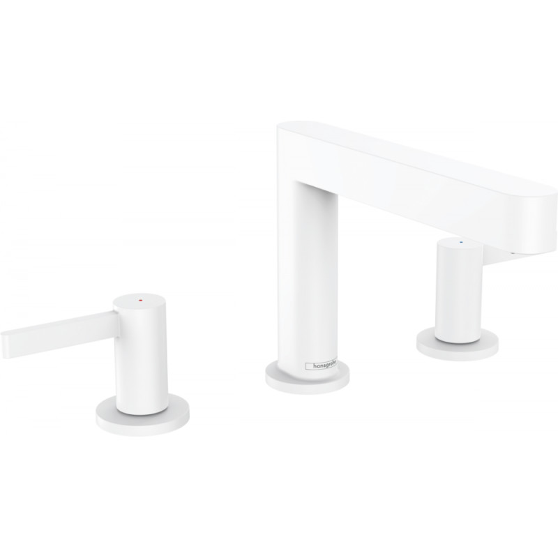 Hansgrohe FINORIS змішувач для умивальника 110, одноважільний, на 3 отвори зі сливним набором, білий матовий, (76033700)