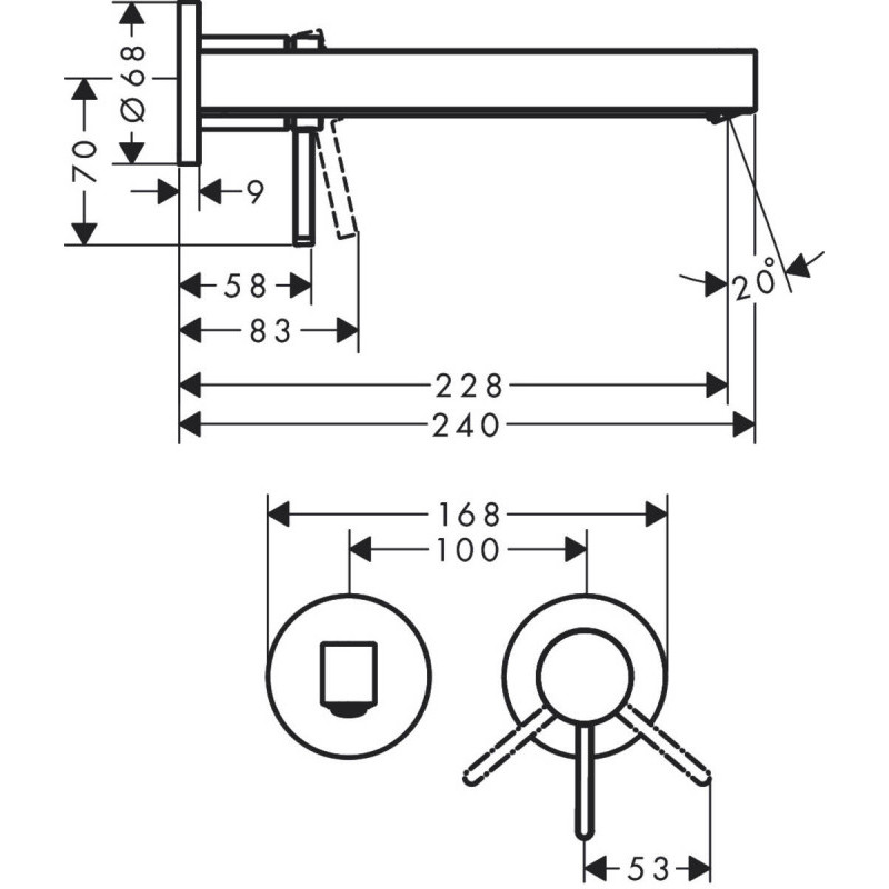Hansgrohe FINORIS змішувач для умивальника на 2 отвори, білий матовий, (76050700)