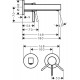Hansgrohe FINORIS змішувач для умивальника 165, на 2 отвіра, чорний матовий, (76051670)