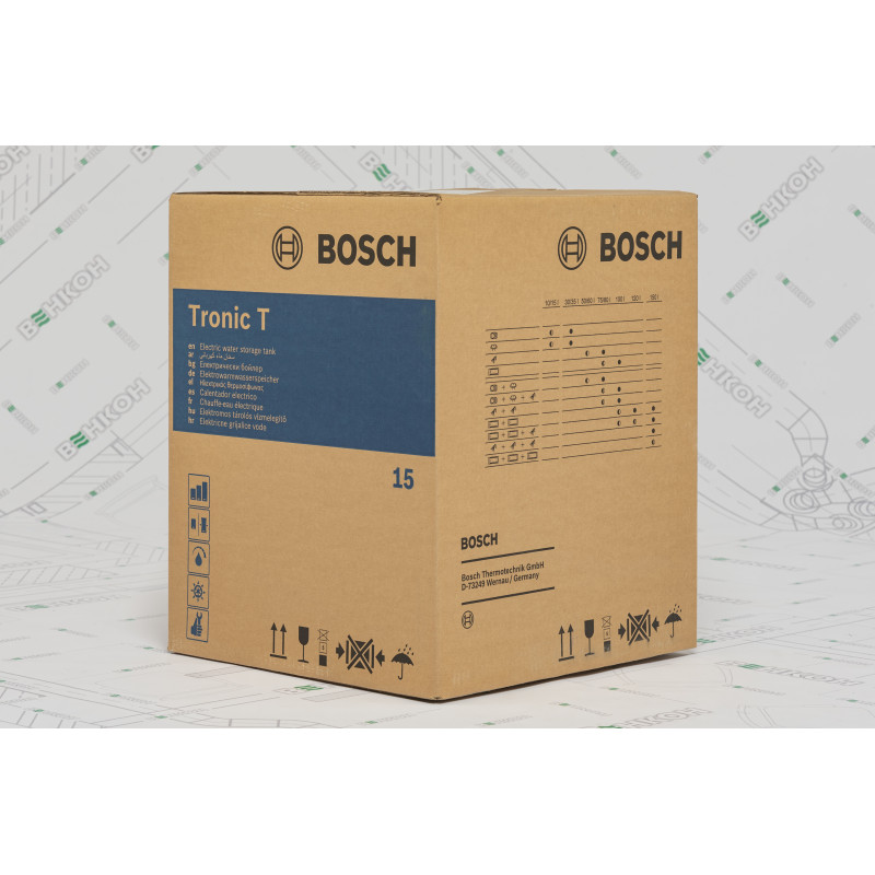 BOSCH Бойлер компакт Tronic 2000 T Mini, 15л, 1,5кВт над мойкой, B, (7736504746)