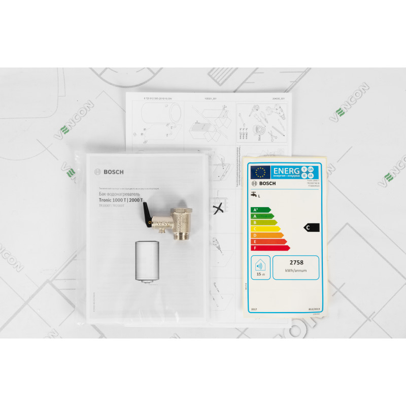 BOSCH Бойлер 80 л. Tronic 2000 TR2000T 80 B (7736506091)