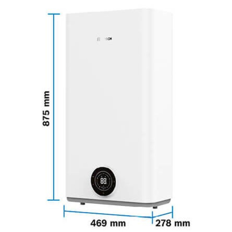 BOSCH Бойлер плаский слім Tronic 4500, 50л, 1.5кВт, ун. монтаж, електр. кер-ння, B, білий (7736507296)
