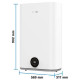 BOSCH Бойлер плаский слім Tronic 4500, 100л, 1.5кВт, ун. монтаж, електр. кер-ння, B, білий (7736507299)