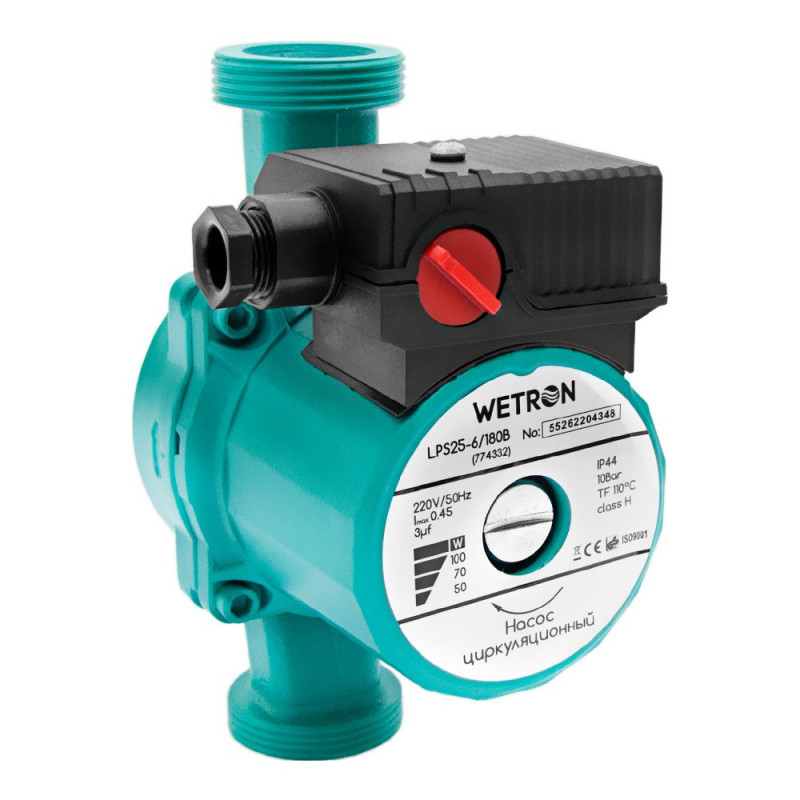 WETRON Насос циркуляційний 100Вт Hmax 6м Qmax 50л/хв Ø1 1/2