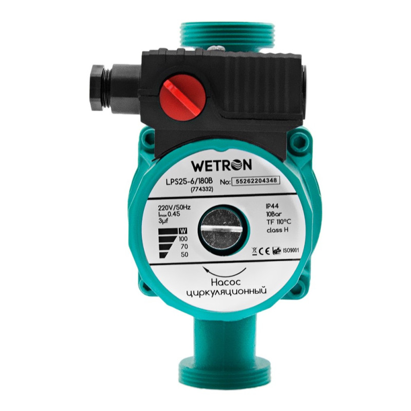 WETRON Насос циркуляційний 100Вт Hmax 6м Qmax 50л/хв Ø1 1/2