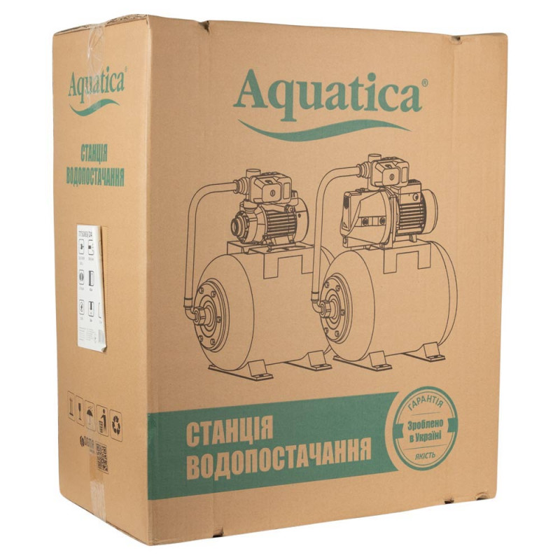 Aquatica Станція 0.75кВт Hmax 42м Qmax 80л/хв (самовсмоктуючий насос) 24л Україна (775083/24)