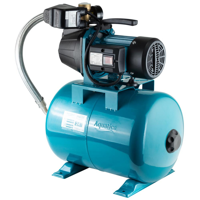 AquaticaLEO Станція 0.8кВт Hmax 38м Qmax 58л/хв (самовсмоктувальний насос) 24л EKJ-802IA5/UA (775346/24)