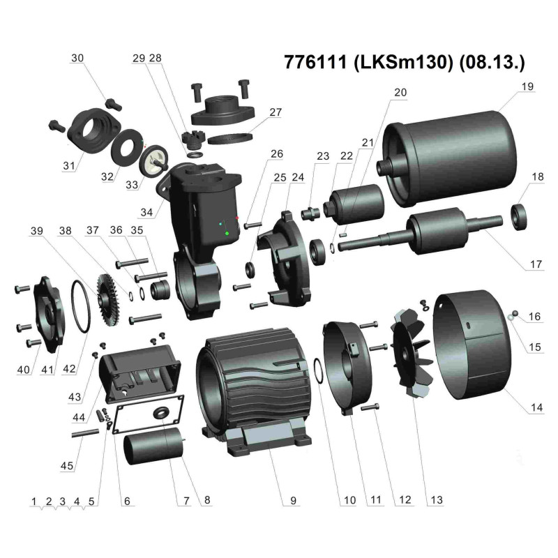 Leo Станція 0.125кВт Hmax 30м Qmax 30л/хв (вихровий насос) 1л LKSm130 (776111)