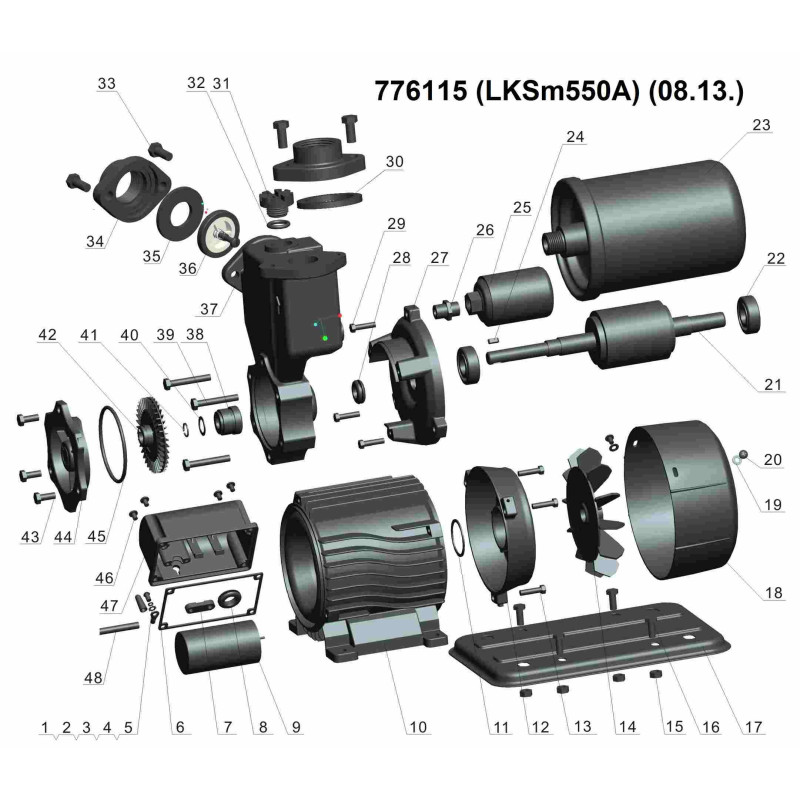 Leo Станція 0.55кВт Hmax 45м Qmax 45л/хв (вихровий насос) 1л LKSm550A (776115)