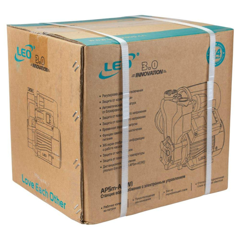 Leo Станція 0.37кВт Hmax 40м Qmax 39л/хв (вихровий насос) 1л+рег тиску 3.0 (776150)