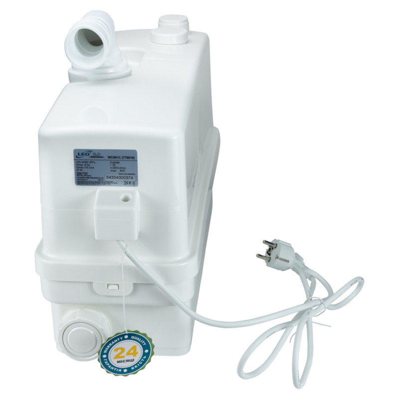 Leo Станція каналізаційна 0.6кВт Hmax 8.5м Qmax 110л/хв 3 входу 3.0 WC601С (776918)