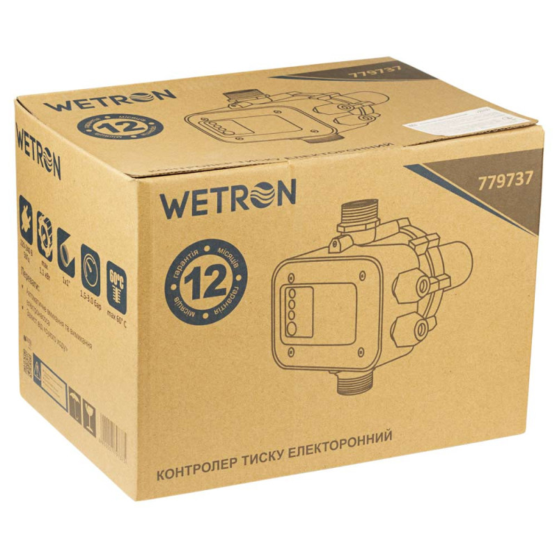WETRON Контролер тиску електронний 1.1кВт Ø1