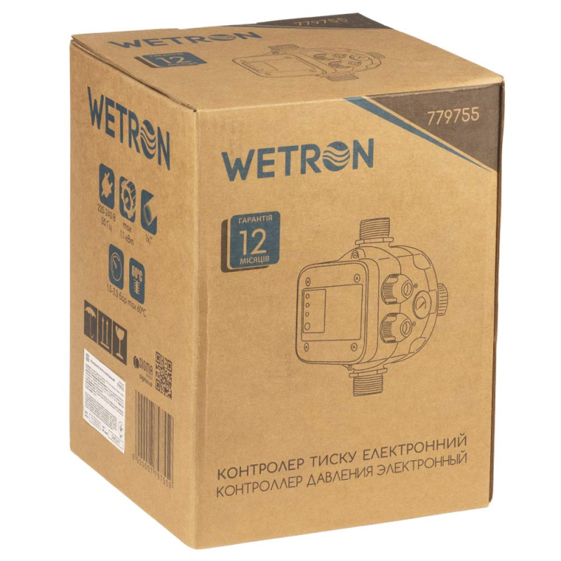 WETRON Контролер тиску електронний 1.1кВт Ø1