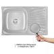 WEZER Кухонна мийка 7848(08) Satin 780x480x180 мм + сифон
