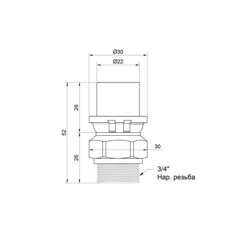 Icma Перехідник прес 20х3/4