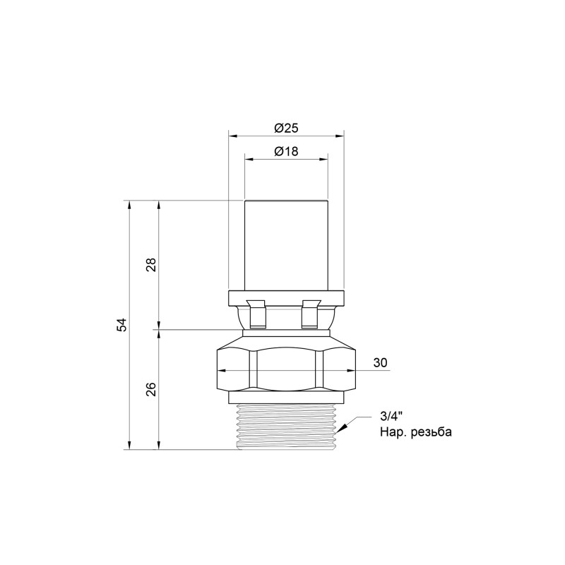 Icma Перехідник прес 16х3/4