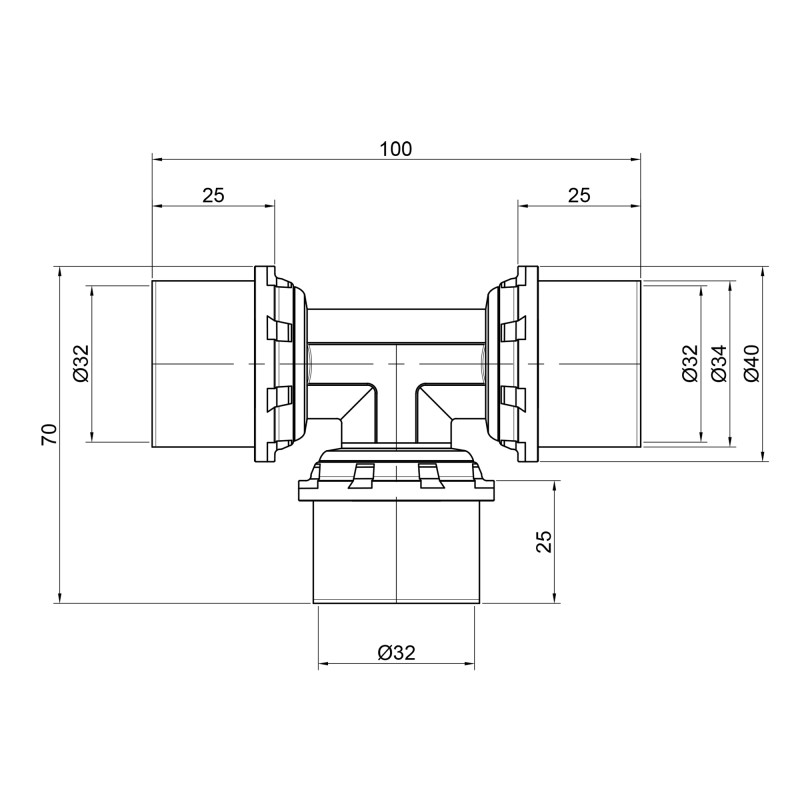 Трійник прес Icma 32х32х32 №406 SD00009152