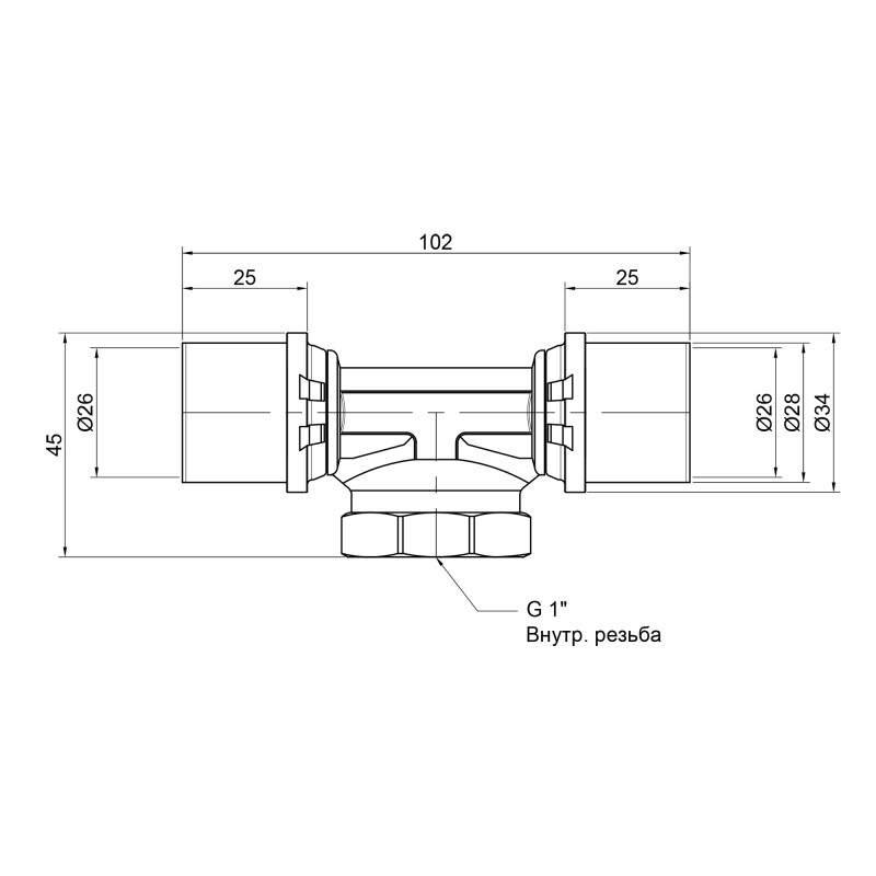 Icma Трійник прес 26х1